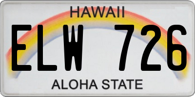HI license plate ELW726