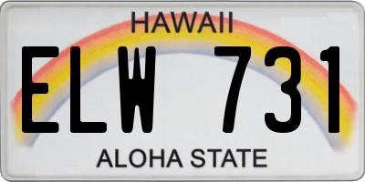 HI license plate ELW731