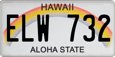 HI license plate ELW732