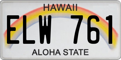 HI license plate ELW761