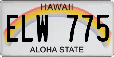 HI license plate ELW775