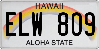 HI license plate ELW809