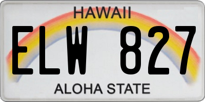 HI license plate ELW827