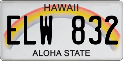 HI license plate ELW832