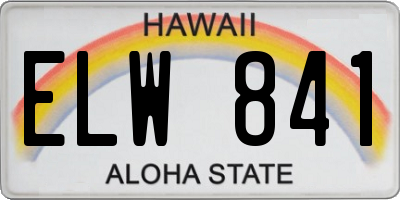 HI license plate ELW841