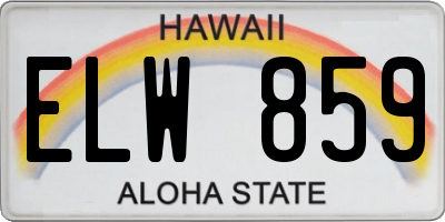 HI license plate ELW859