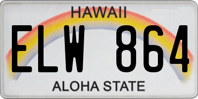 HI license plate ELW864