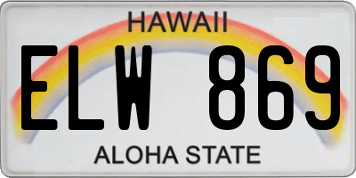HI license plate ELW869