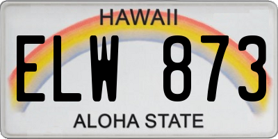 HI license plate ELW873