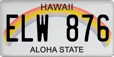 HI license plate ELW876