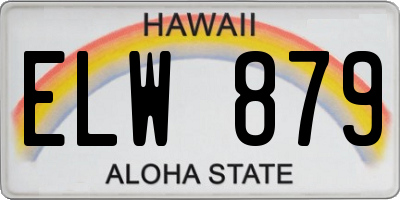 HI license plate ELW879