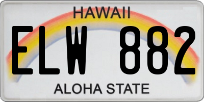 HI license plate ELW882