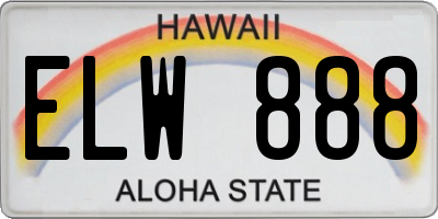 HI license plate ELW888