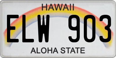 HI license plate ELW903
