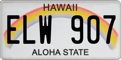 HI license plate ELW907