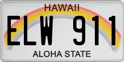 HI license plate ELW911