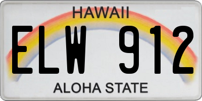 HI license plate ELW912