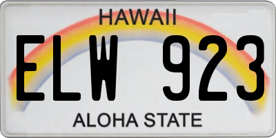 HI license plate ELW923