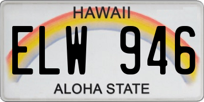 HI license plate ELW946