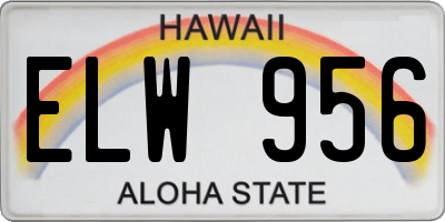 HI license plate ELW956