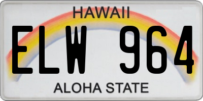 HI license plate ELW964