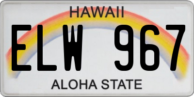 HI license plate ELW967