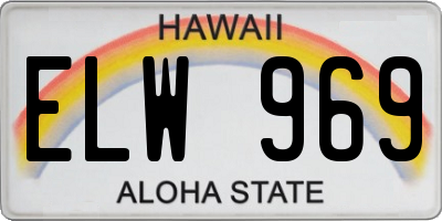 HI license plate ELW969