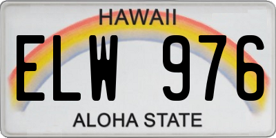 HI license plate ELW976