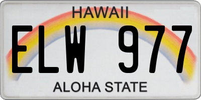 HI license plate ELW977