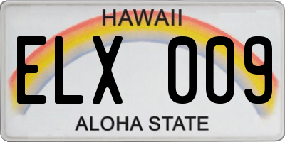 HI license plate ELX009