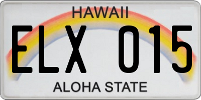 HI license plate ELX015