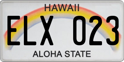 HI license plate ELX023