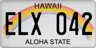 HI license plate ELX042