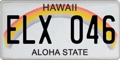 HI license plate ELX046