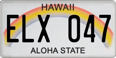 HI license plate ELX047