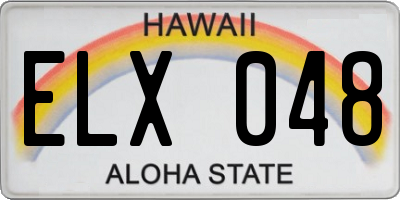 HI license plate ELX048