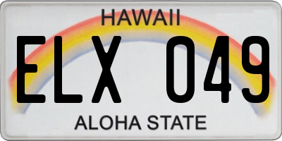 HI license plate ELX049