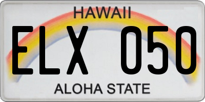HI license plate ELX050