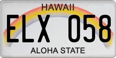 HI license plate ELX058
