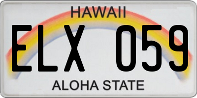 HI license plate ELX059