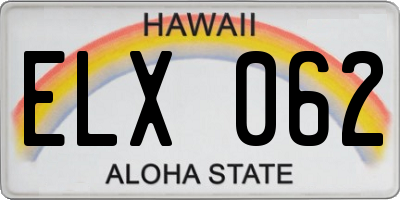 HI license plate ELX062