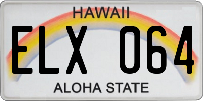HI license plate ELX064