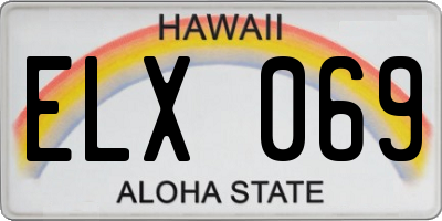 HI license plate ELX069