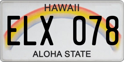 HI license plate ELX078
