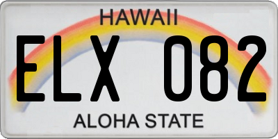 HI license plate ELX082