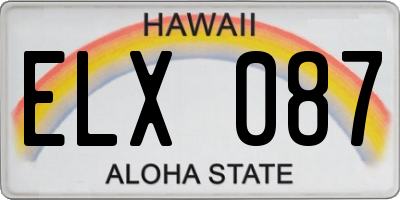 HI license plate ELX087