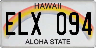 HI license plate ELX094