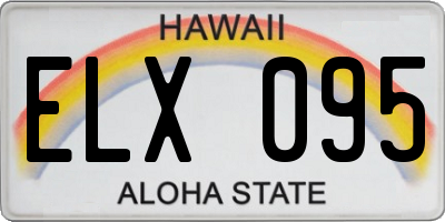 HI license plate ELX095