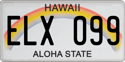 HI license plate ELX099