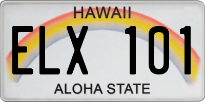 HI license plate ELX101